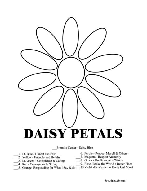 Daisy Petals Printable